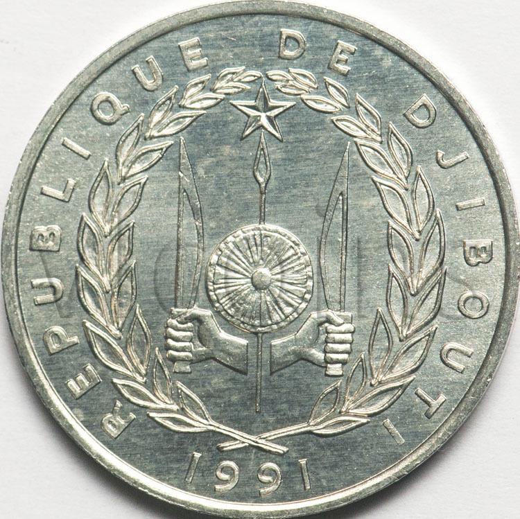 Джибути 5 франков 1986 1991 алюминий UNC 76691