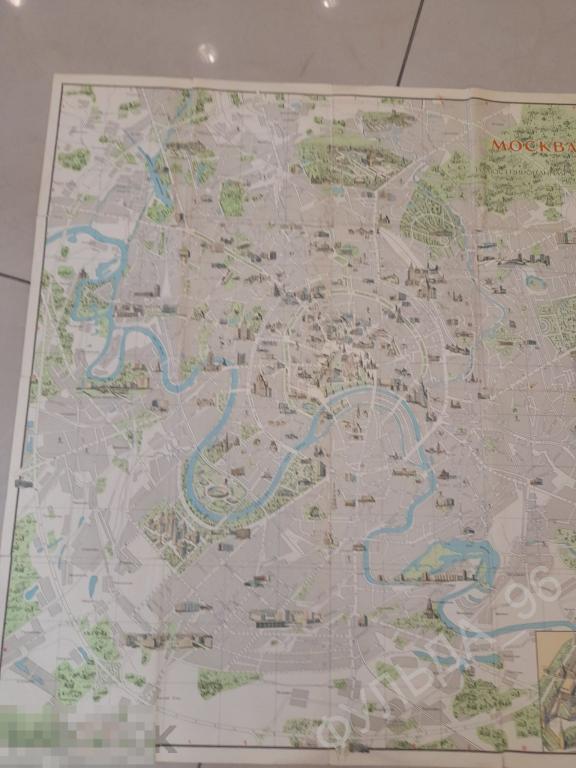 Карта Иллюстрированная схема Москва 1965 СССР