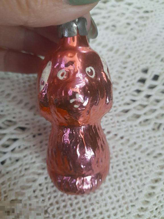 Елочная игрушка Собака Собачка Пес СССР стекло