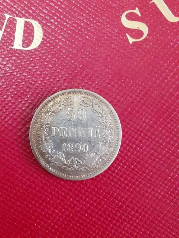 50 пенни 1890 год ,русская Финляндия