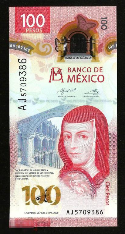 ✦ ▱ ✦ Мексика 100 Песо 2020 ! UNC !  #34