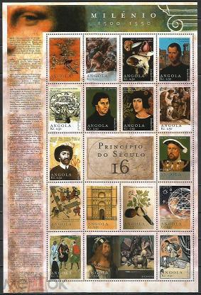 Ангола,2000,Ми-1553-69**Миллениум:географические и научные открытия 16 века