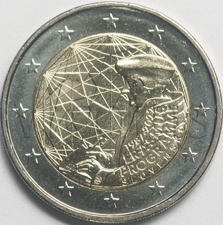 Словакия 2 евро 2022 35 лет программы Erasmus UNC 85181