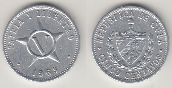 Куба 5 сентаво 1963 М