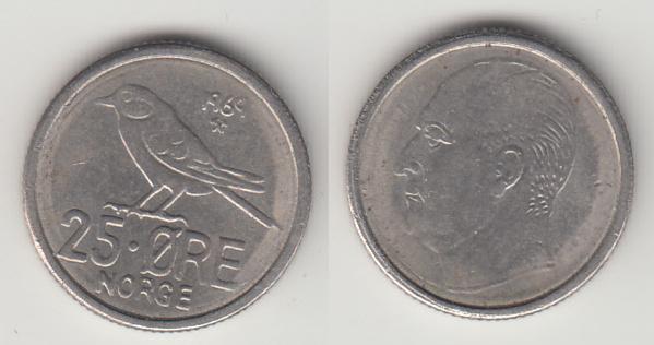 Норвегия 25 эре 1969 М