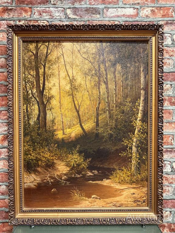 Картина "Лесной пейзаж". Холст, масло. Потас Олег. 1994 год