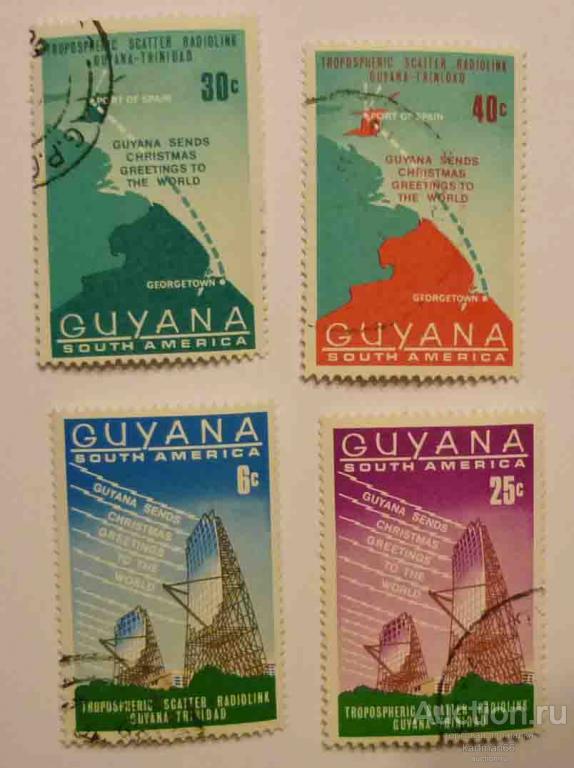 24.39  МАРКИ ГАЙЯНА   РОЖДЕСТВО 4  ШТ 1968 Г