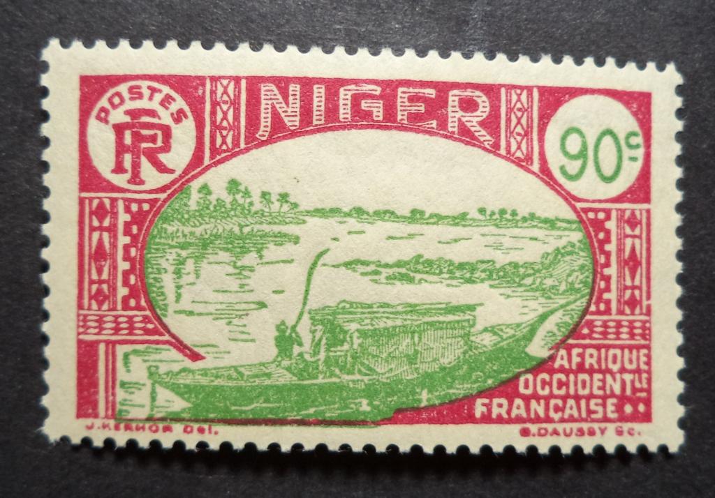 Французский Нигер 1933 г.   Лодка   90с.  **   Би.2