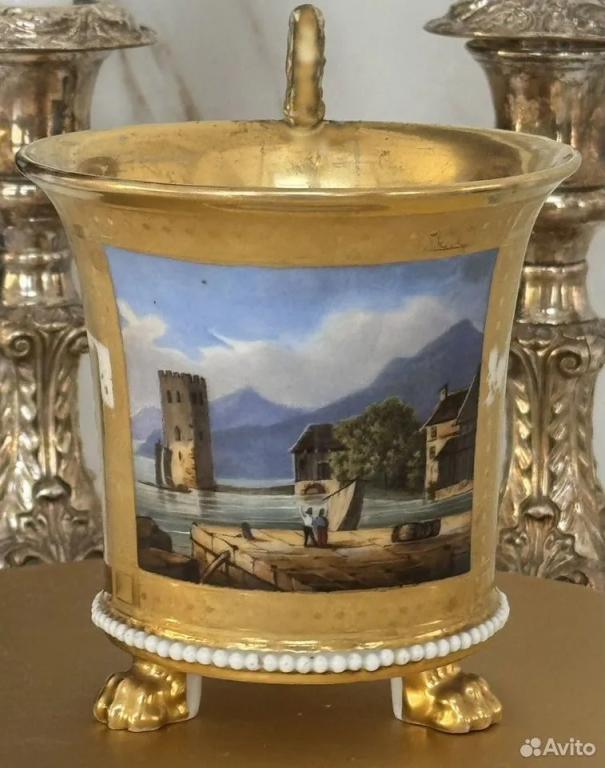 Музейная чашка Юсуповского фарфора Архан-кое 1820е