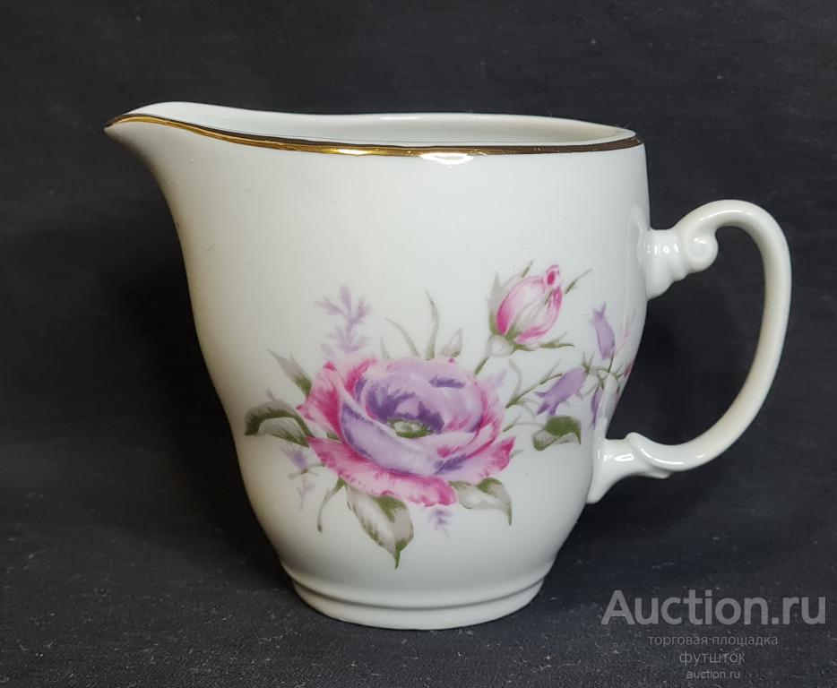 МОЛОЧНИК РОЗЫ ФАРФОР ПОЛЬША ВРЕМЕН СССР ОТЛИЧНОЕ СОСТОЯНИЕ ////// 63 11