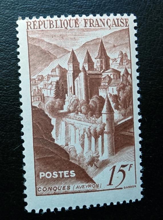 Франция.Туризм. Замок. Аббатство Конк. Департамент Аверон. 1947.**