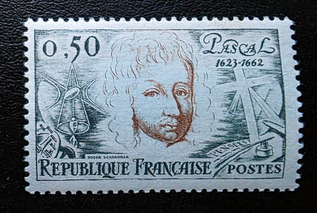 Франция. 300 лет со дня смерти Паскаля. Персоналии. Математик, Писатель. Серия. 1962.**
