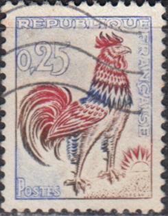 1962 Франция Стандарт Галльский петух № 1384 п/с гаш 0.20 евро