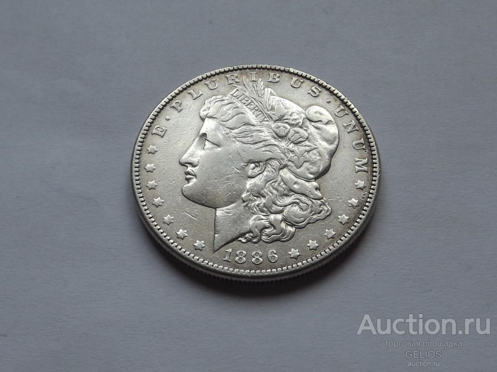 США 1 доллар 1886 Филадельфия Серебро 900 Отличная!!! Блестящая!! Нечастый год