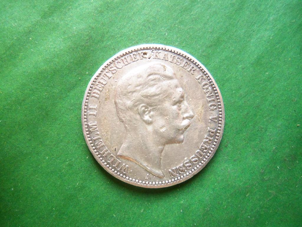 Германия Пруссия 3 марки 1910 г. А, серебро.