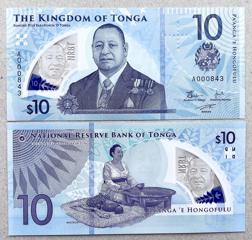 ТОНГА 10 ПААНГА 2023 ГОД ПОЛИМЕР UNC
