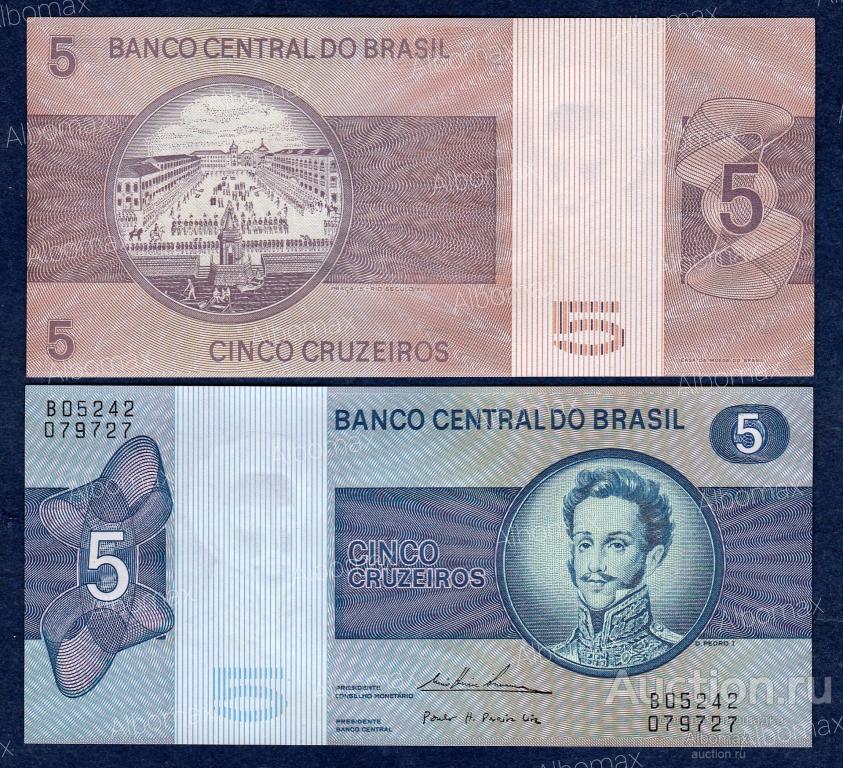 Бразилия 5 крузейро 1974 год aUNC