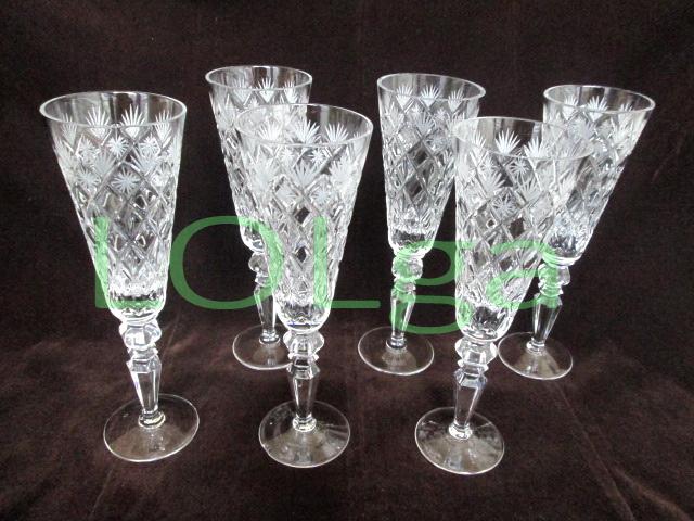 Фужеры хрусталь Гусь-Хрустальный СССР. Снежинки. H 21,5 см