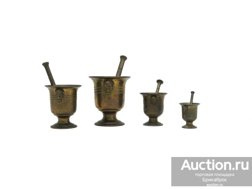 Ступка латунная 4шт Ступка с пестиком Винтаж Декор