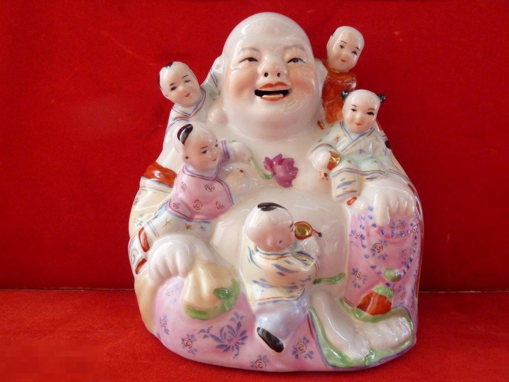 Хотей Фарфоровый Статуэтка Старинная Китай