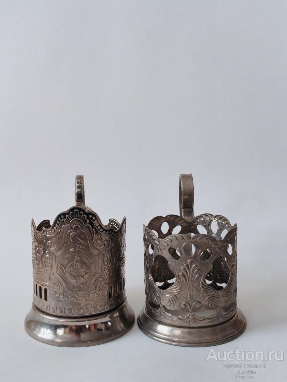 Подстаканник СССР 2 шт. (одним лотом) "Павлиний хвост" + "Космос" Ленэмальер.  