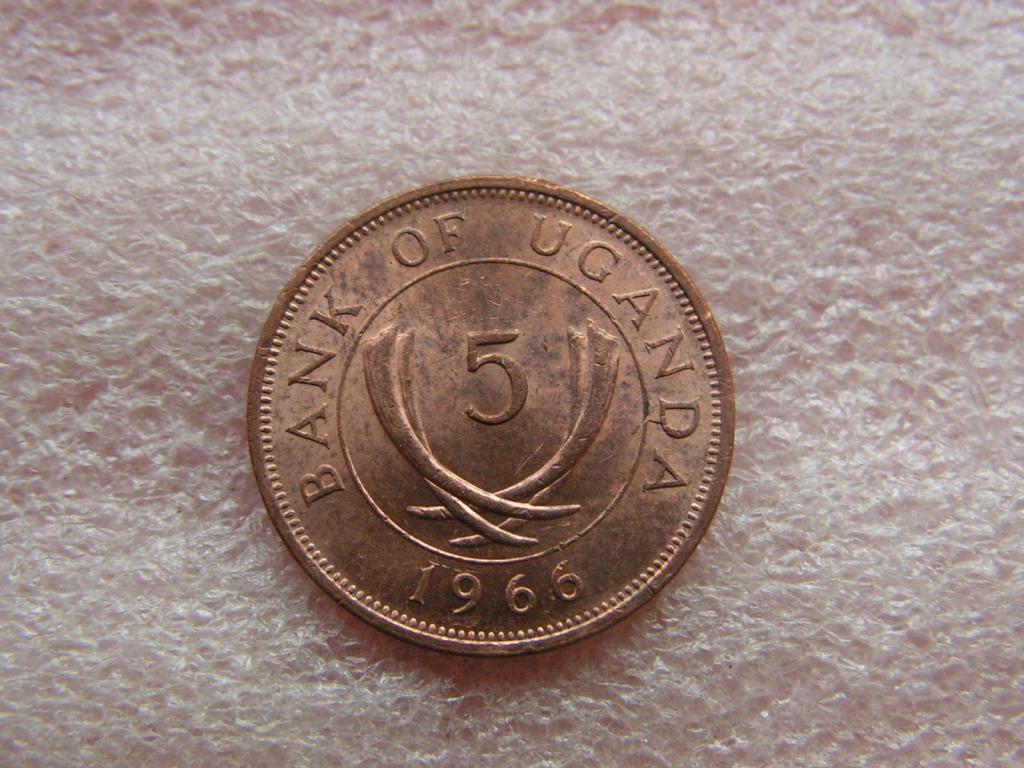 Уганда 5 центов 1966 a-unc 3-2-12ма