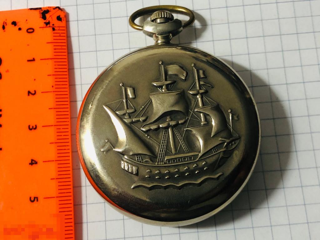 Часы карманные Молния Фрегат Парусник Кораблик