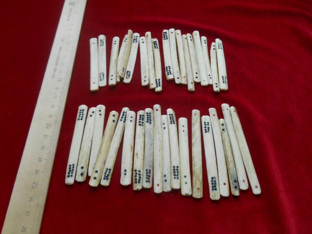 Полный Комплект Игральных Костей Игры Маджонг Мацзян Харбин КВЖД Бивень Мамонта Состояние