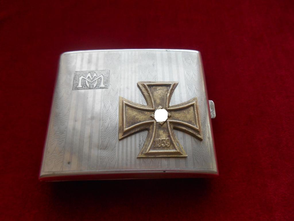 Портсигар Украшенный с Огнивом Железный Крест 1939 Германия 3 Рейх Редкий Люкс