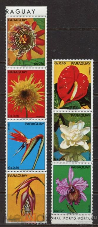 Парагвай, 1973, Цветы, 7 ОТДЕЛЬНЫХ  марок