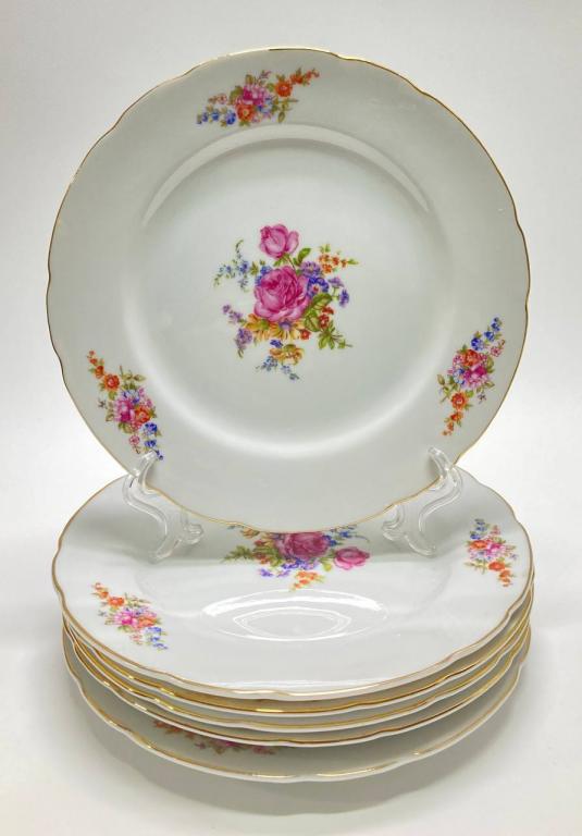 Тарелки десертные мейсенский букет, Tono China, Япония, 6 шт