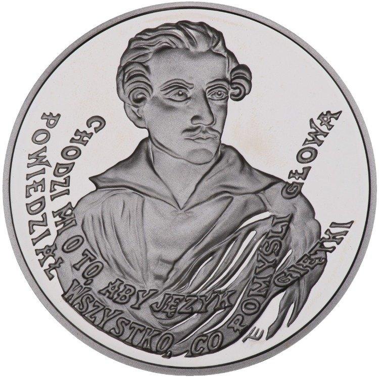 1999 Монета Польша 1999 год 10 злотых Юлиуш Словацкий  Серебро Ag 925  PROOF