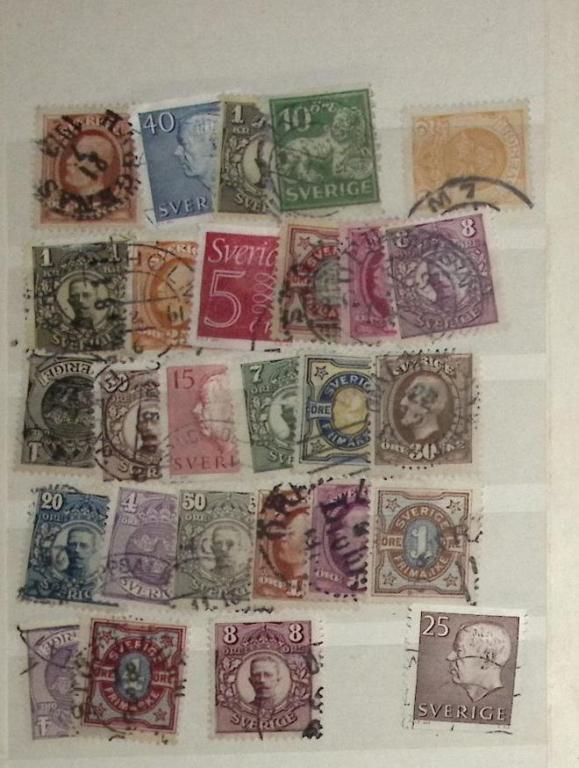 - Набор марок Швеция 27 шт.  Гашёные .  Θ