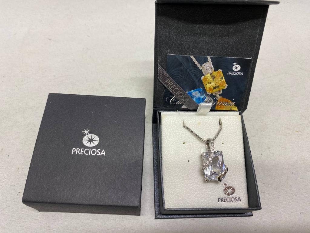 Колье цепочка с подвеской хрустальный камень, Preciosa, Чехия