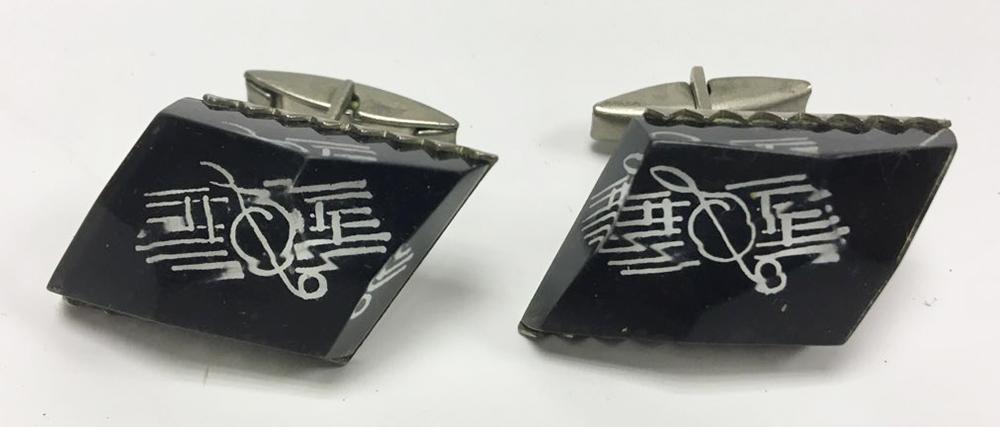 Запонки "Музыкальный ключ" (сост. на фото)