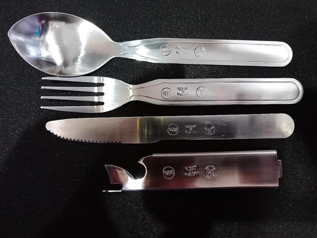 Ложка - вилка столовый набор Вермахт Германия 3 рейх нержавейка (реплика)