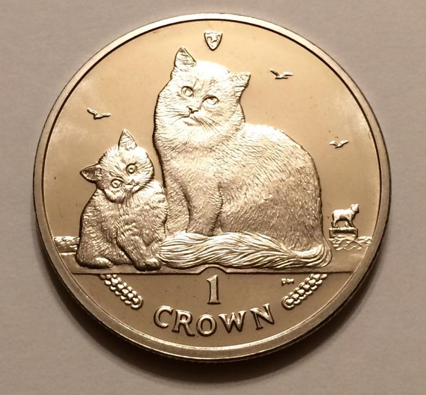 ОСТРОВ МЭН 1 КРОНА 2013 СИБИРСКАЯ КОШКА XF+/UNC (2)