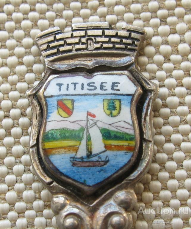 TITISEE  ,ложечка с гербом города, серебро 800 проба, 105мм, 9,3грамма.