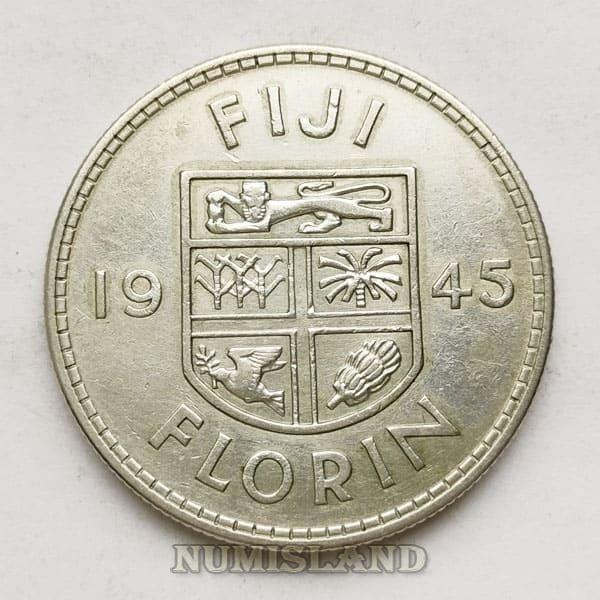 Фиджи 1 флорин 1945 Георг VI тип 1938-45