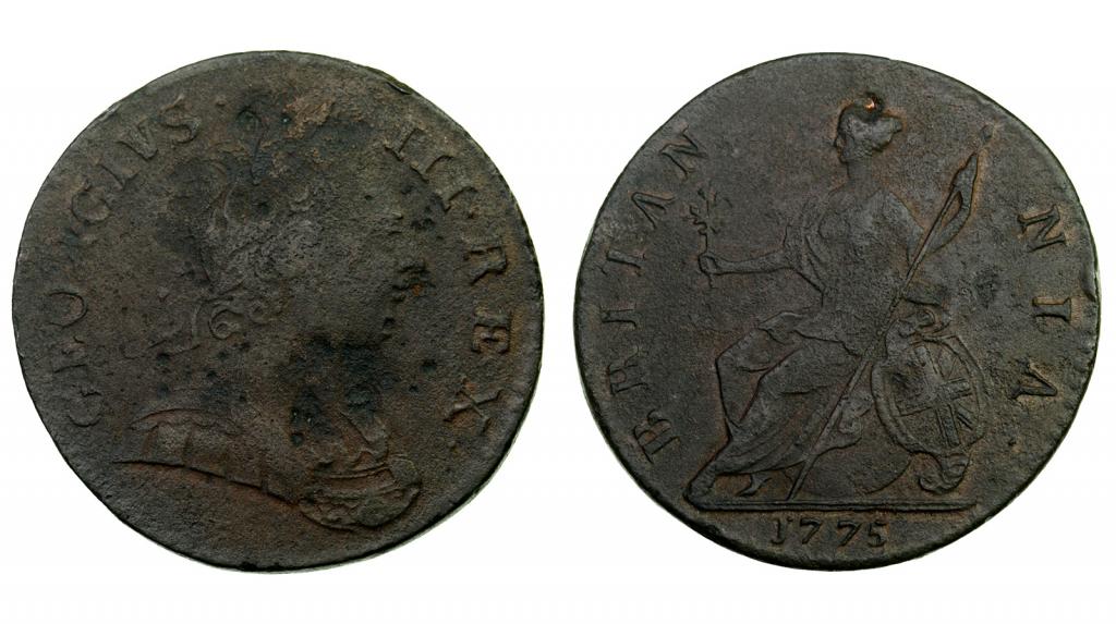 Англия. Георг III. 1/2 пенни 1775 года. 284146