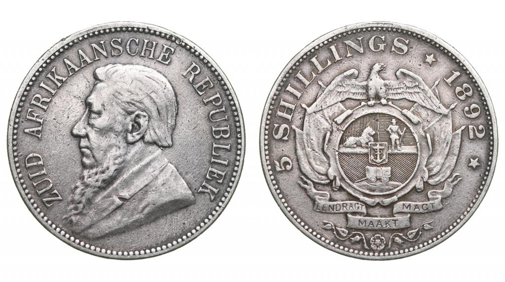 ЮАР. 5 шиллингов 1892 года. 300935