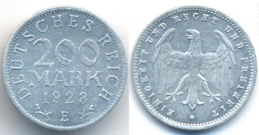 200 марок 1923 г. "Е". Германия. Веймарская республика