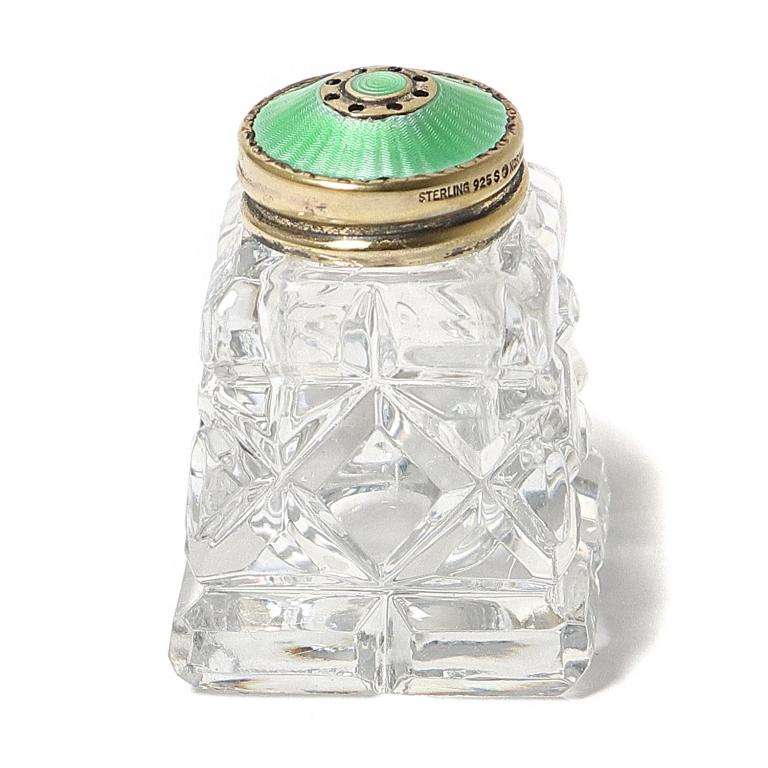 Солонка. Хрусталь, серебро, эмаль. Норвегия