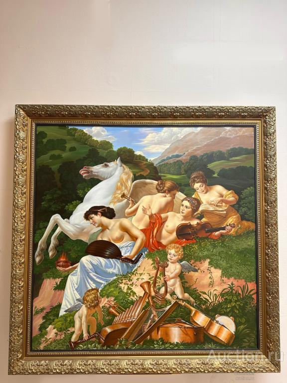 Большая сюжетная картина . Холст, масло, лак. Подпись художника. 1998 год