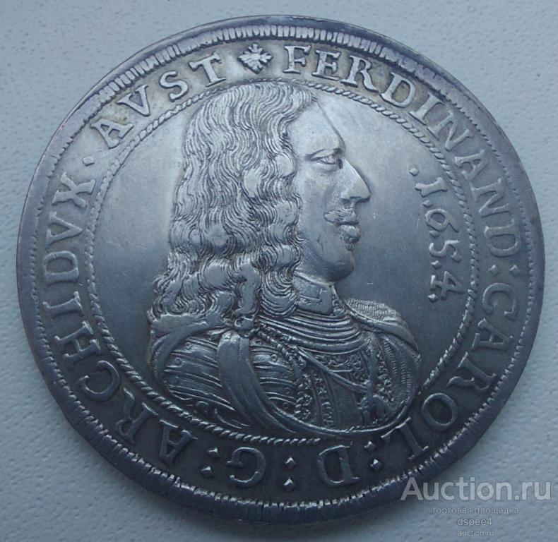 Талер 1654 Фердинанд Карл Священная Римская Империя UNC RRR — покупайте ...