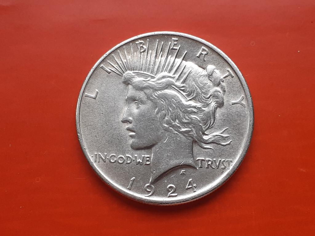 США 1 доллар 1924 год. Мирный доллар (Peace Dollar). Серебро.