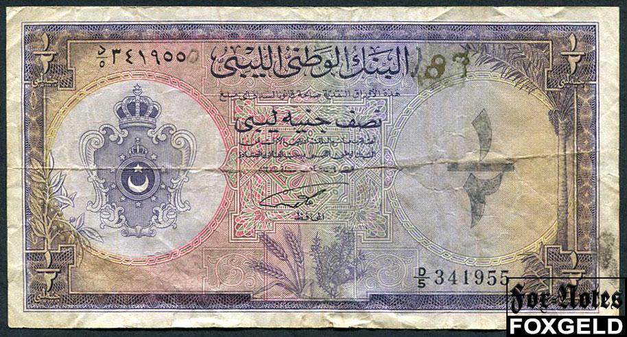 Ливия 1/2 фунта 1955  P:19a D/5