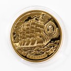 100 долларов 2008 год.Парусные корабли - Carl Laeisz. Острова Кука. Золото 999 пр #176