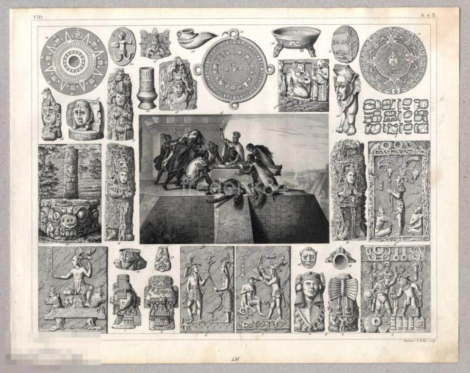 1849 год ATLAS Религия Мексика Ацтеки, майя, инки жертва