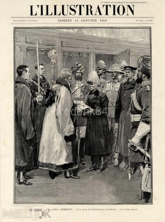 1901 год Англия  Великобритания возвращение фельдмаршал Робертс англо-бурская война Восстание сипаев